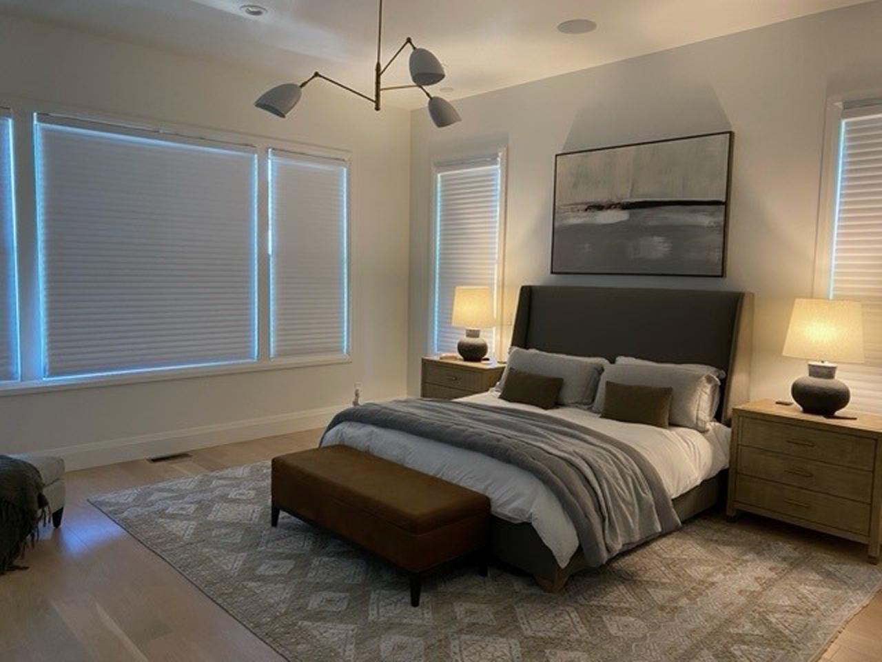 Duette shades in bedroom