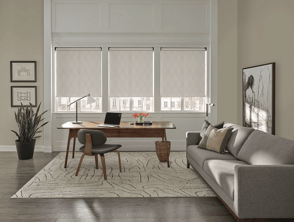 custom shades in modern living room