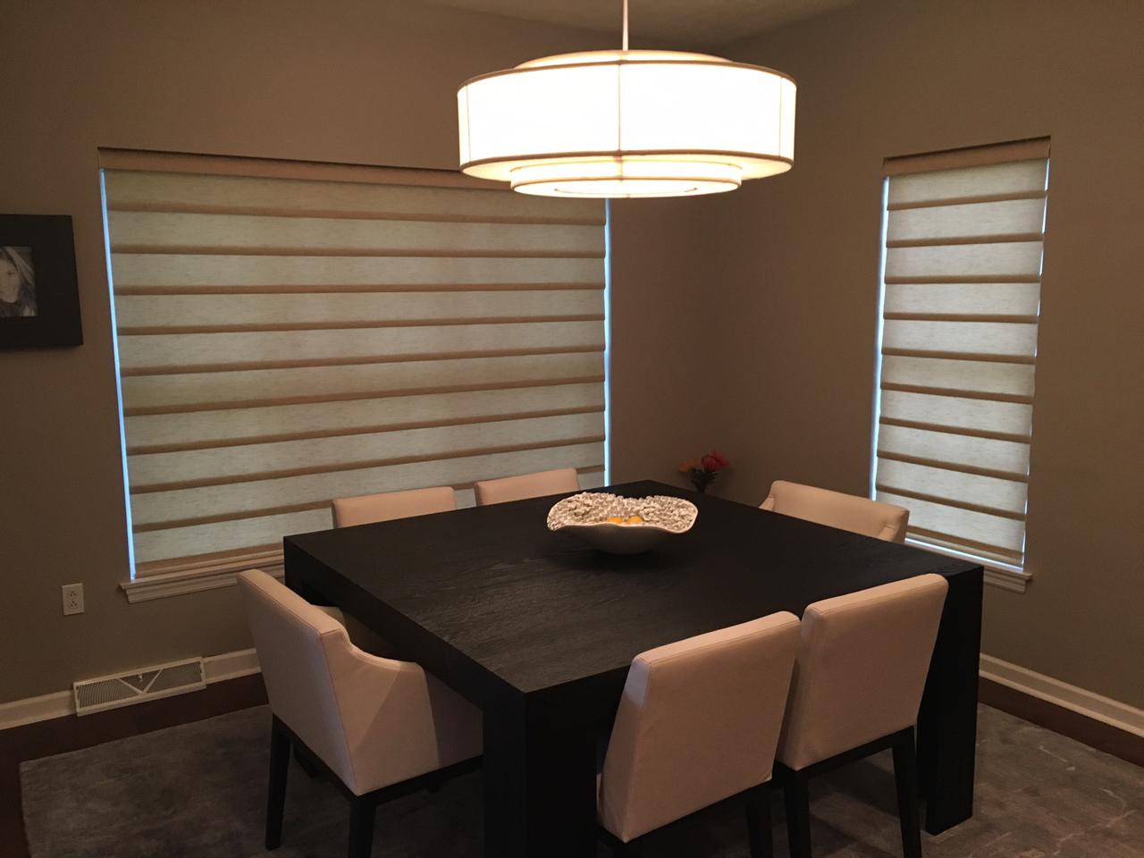Vignette Roman Shades in dining room