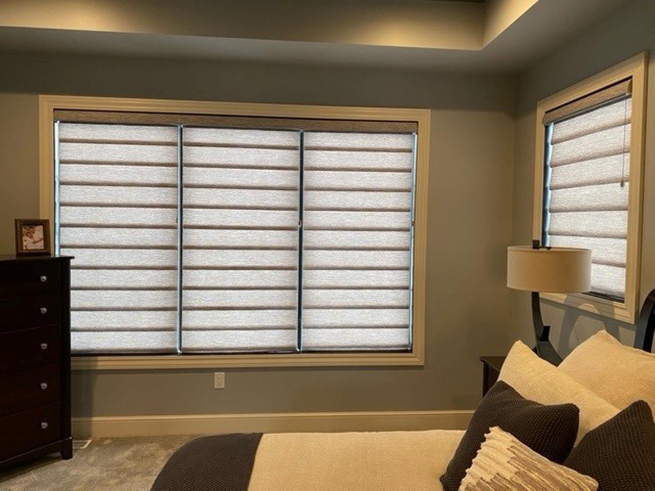 Roman Shades in a bedroom
