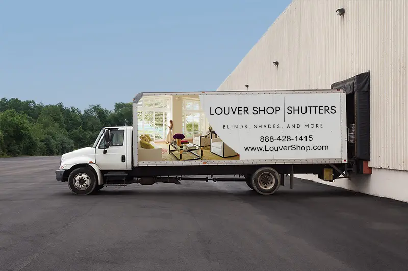 Louver Shop truck ready to deliver shutters