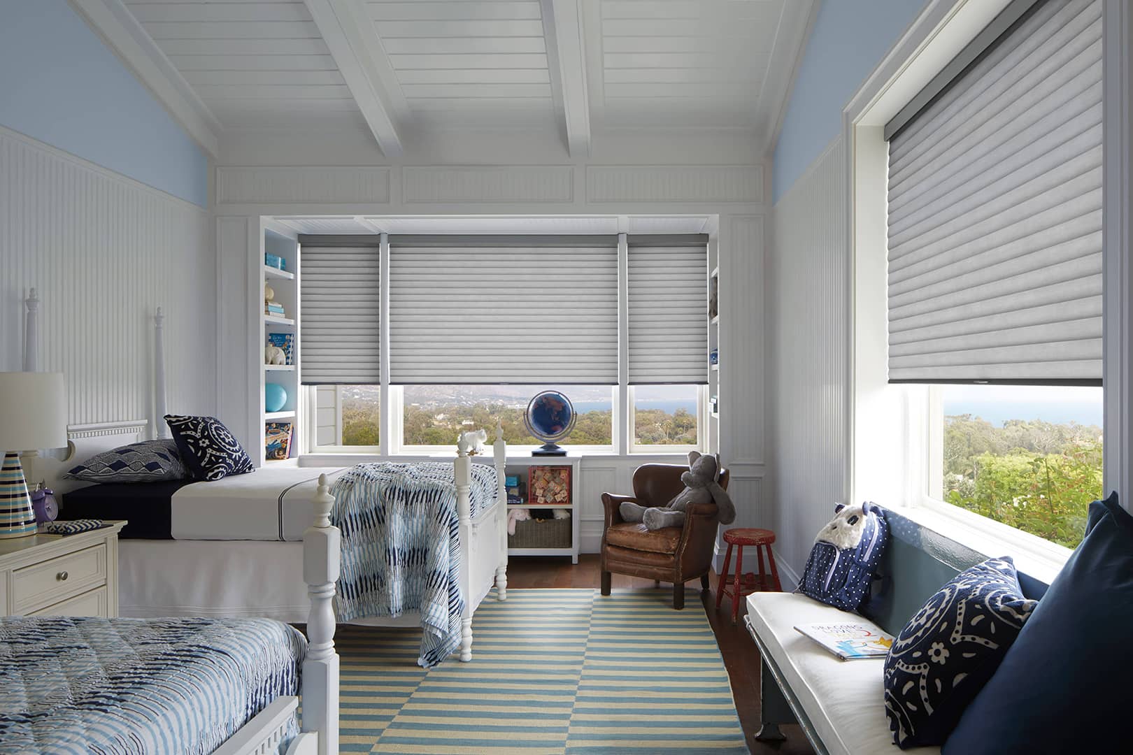 Roman Shades on bedroom windows