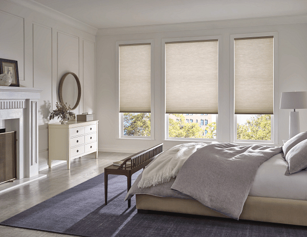 honeycomb shades in a classic bedroom