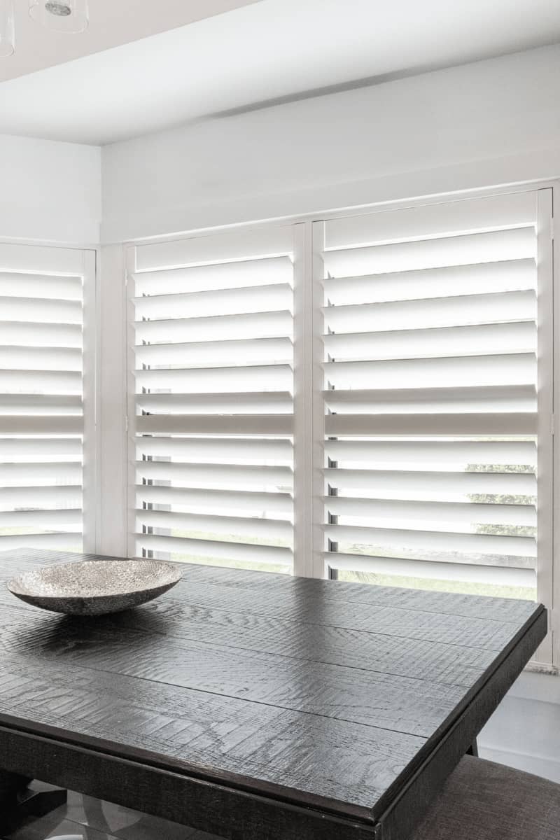 plantation shutters on bay windows